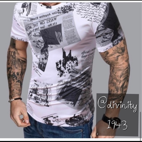 XL•MEN’SNewsprint theme men’s shirt - Picture 4 of 4